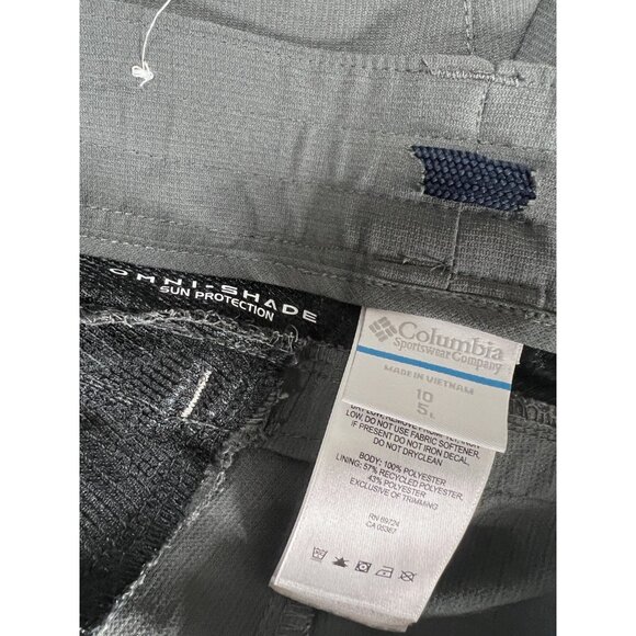 Columbia OMNI-SHADE 10 Gray 100% Nylon Stretch Pocket Outdoor Hiking Shorts - Picture 5 of 5
